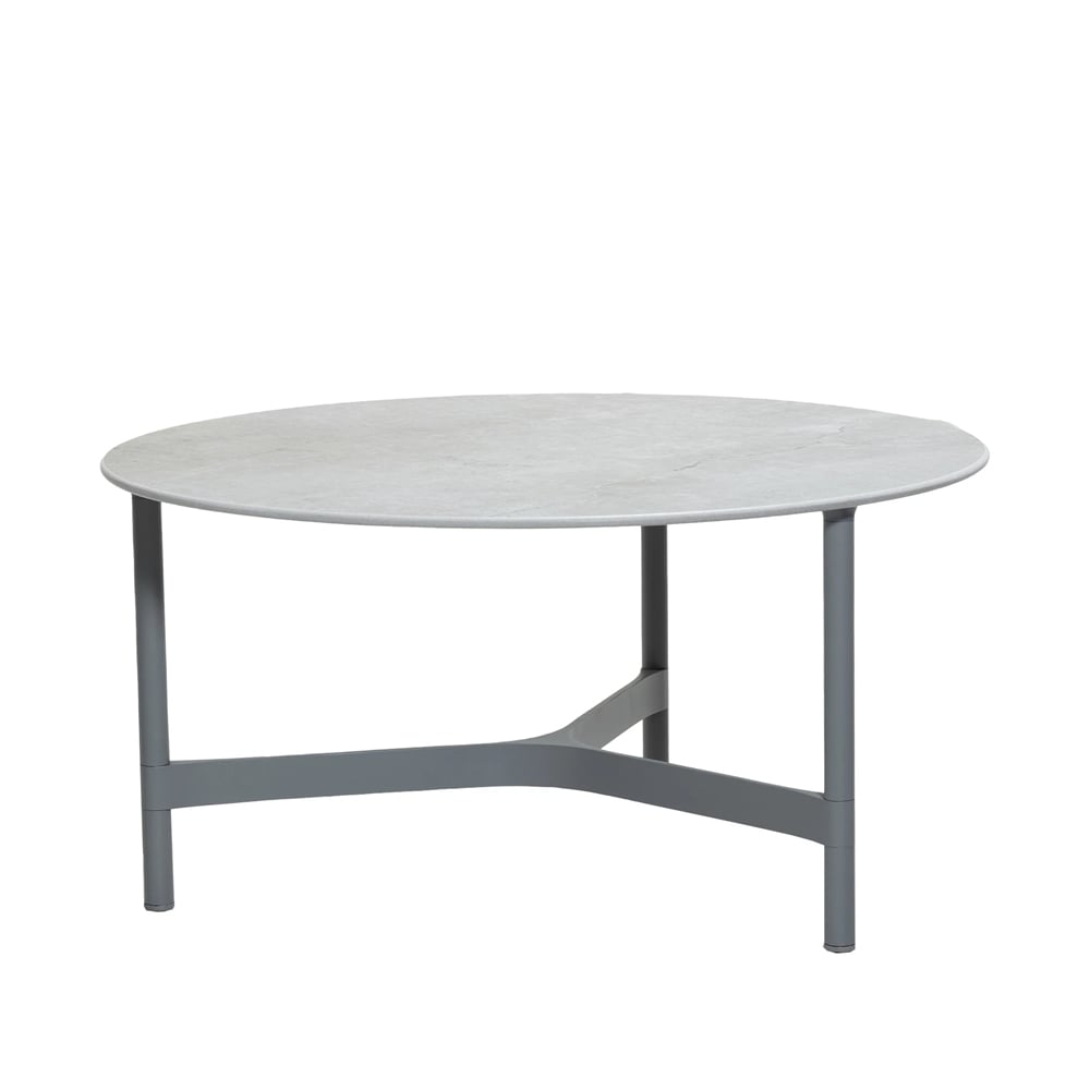 Cane-line Twist coffee table large Ø90 cm Fossil grey-light grey