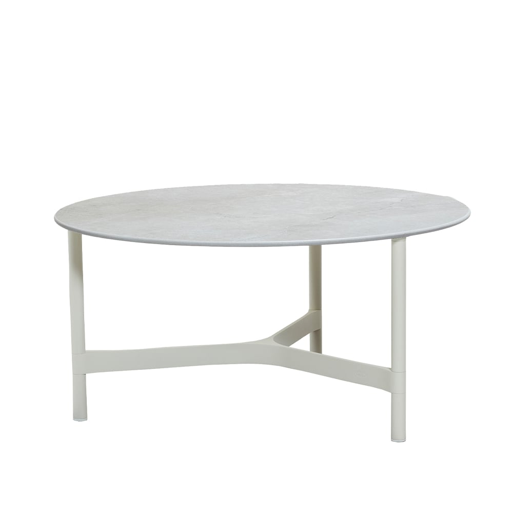 Cane-line Twist coffee table large Ø90 cm Fossil grey-white