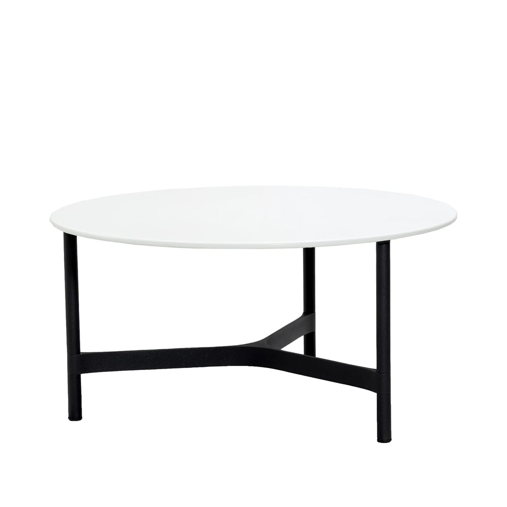 Cane-line Twist coffee table large Ø90 cm White-lava grey