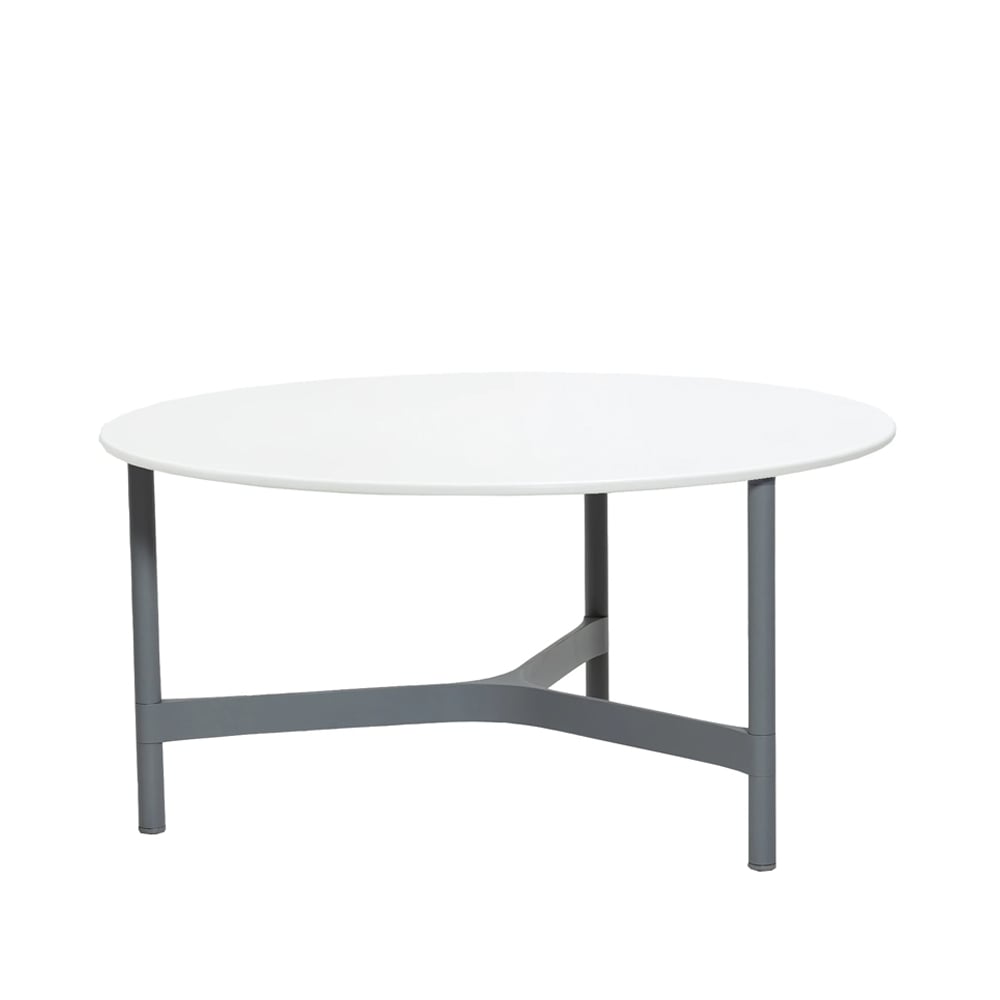 Cane-line Twist coffee table large Ø90 cm White-light grey