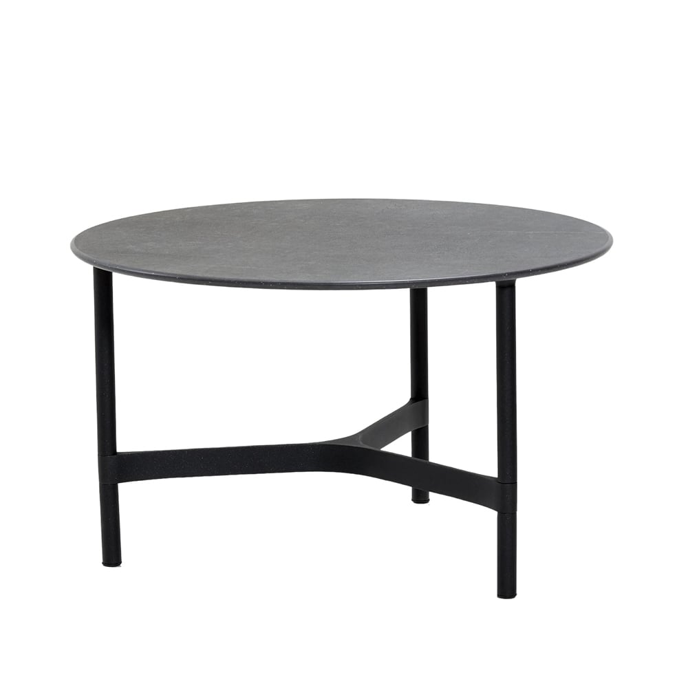 Cane-line Twist coffee table medium Ø70 cm Fossil black-lava grey