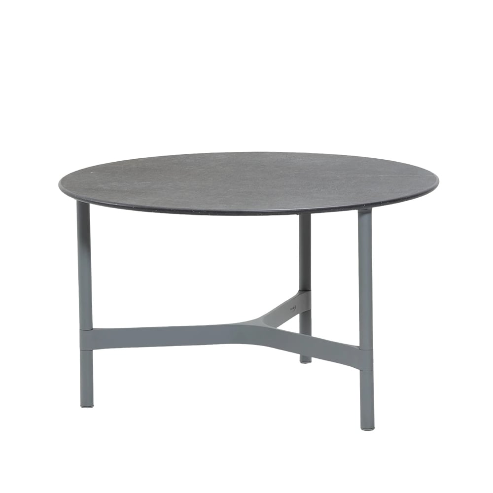 Cane-line Twist coffee table medium Ø70 cm Fossil black-light grey