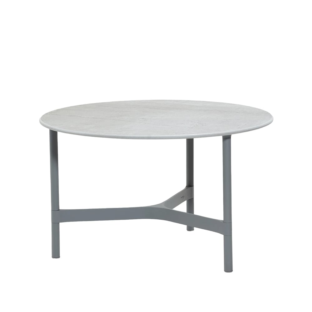 Cane-line Twist coffee table medium Ø70 cm Fossil grey-light grey