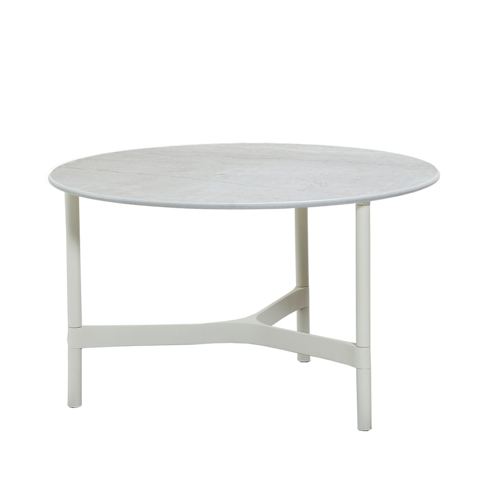 Cane-line Twist coffee table medium Ø70 cm Fossil grey-white