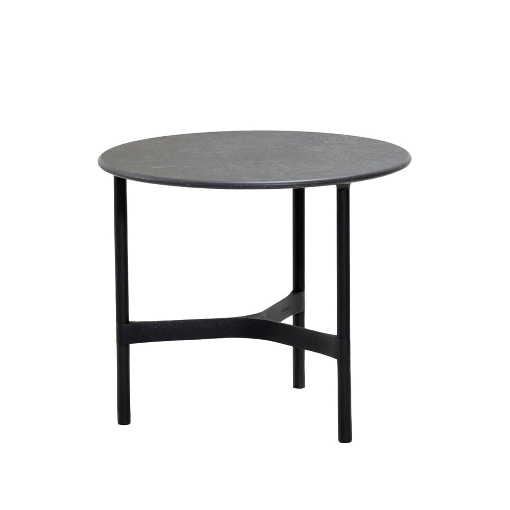 Cane-line Twist coffee table small Ø45 cm Fossil black-lava grey