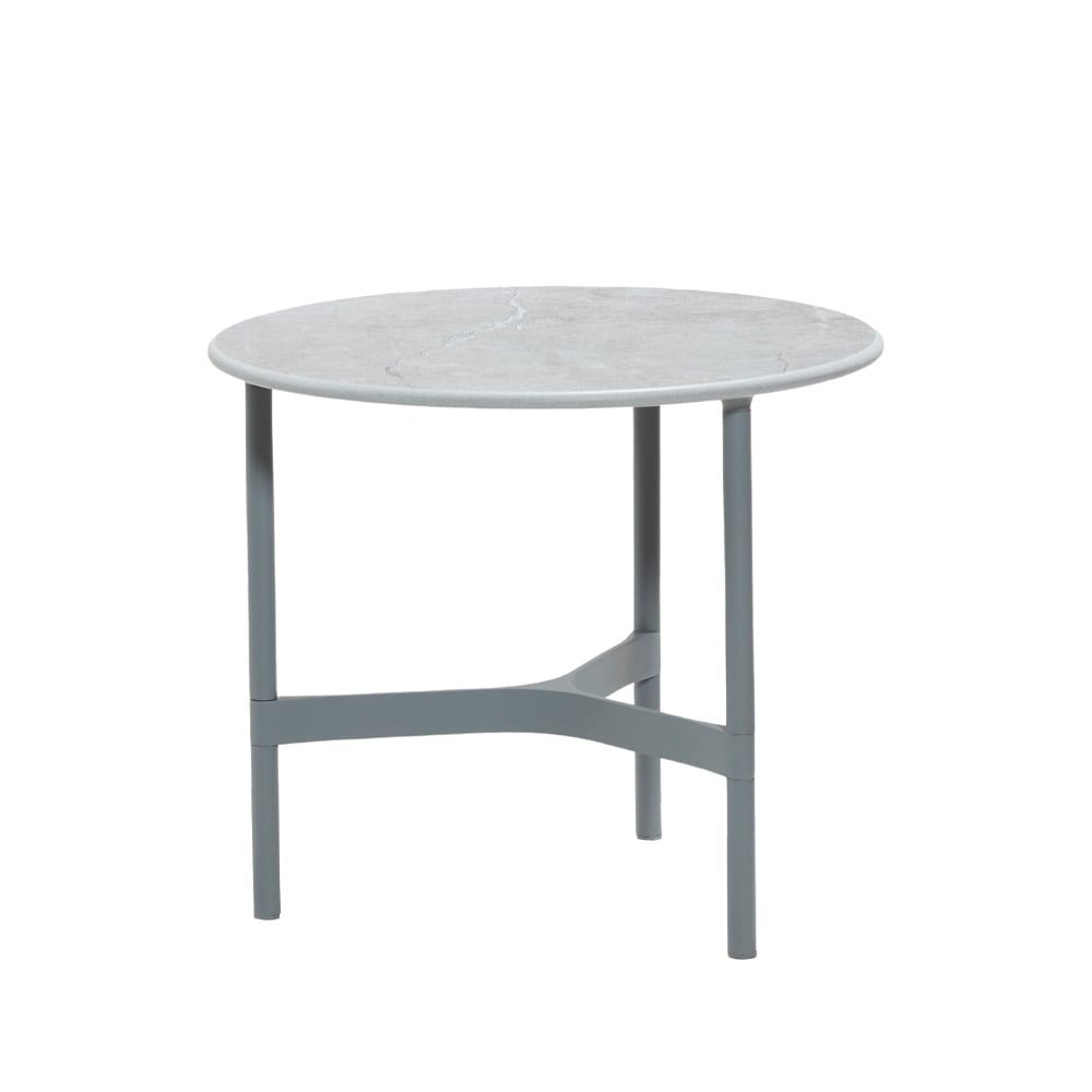 Cane-line Twist coffee table small Ø45 cm Fossil grey-light grey