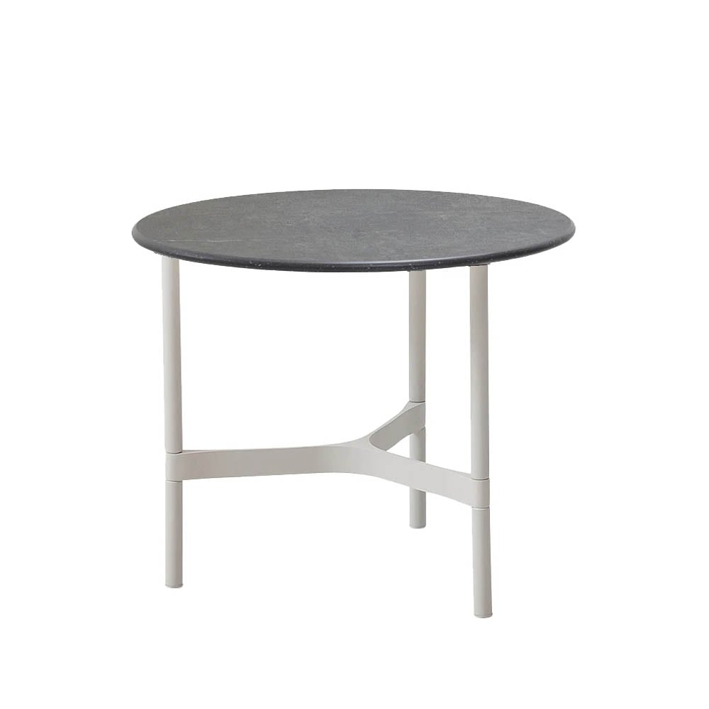 Cane-line Twist coffee table small Ø45 cm Fossil grey-white