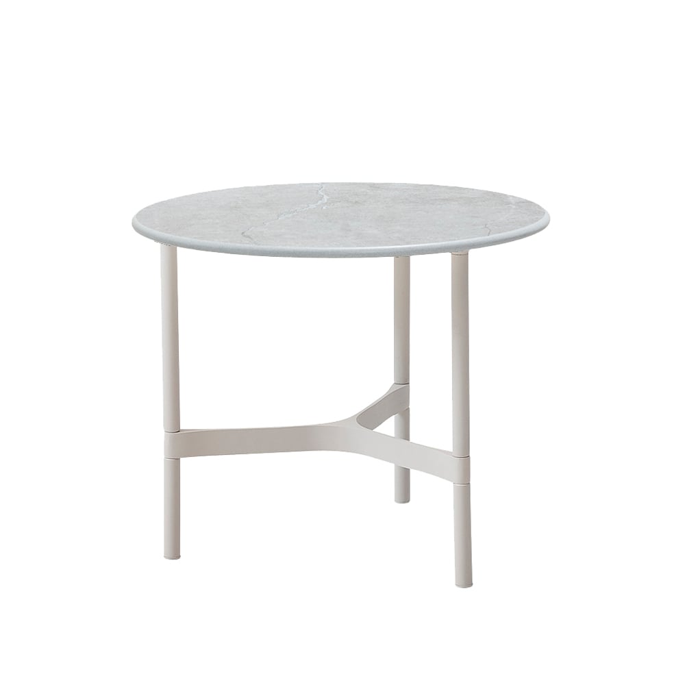 Cane-line Twist coffee table small Ø45 cm Fossil grey-white