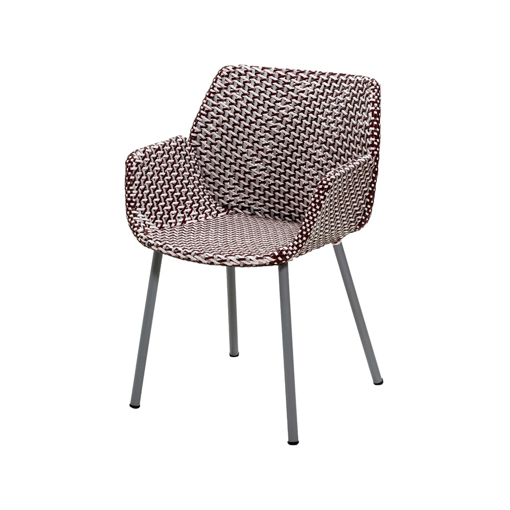 Cane-line Vibe chair Light grey/bordeaux/dusty rose