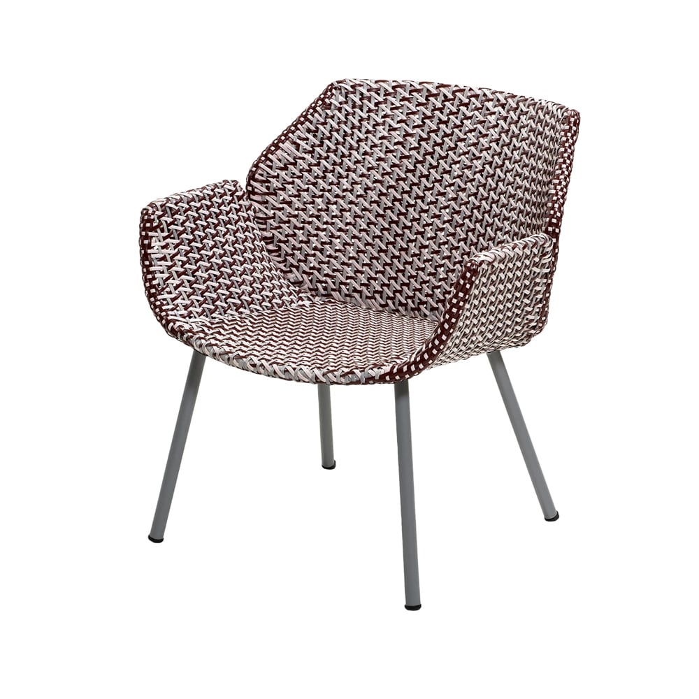 Cane-line Vibe lounge armchair Light grey/bordeaux/dusty rose