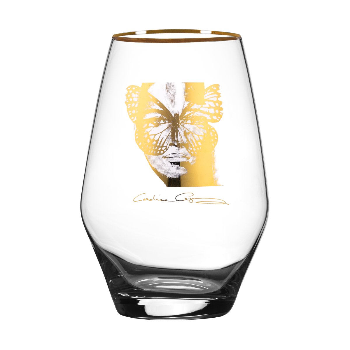 Carolina Gynning Golden Butterfly all-glass drinking glass 35 cl Gold