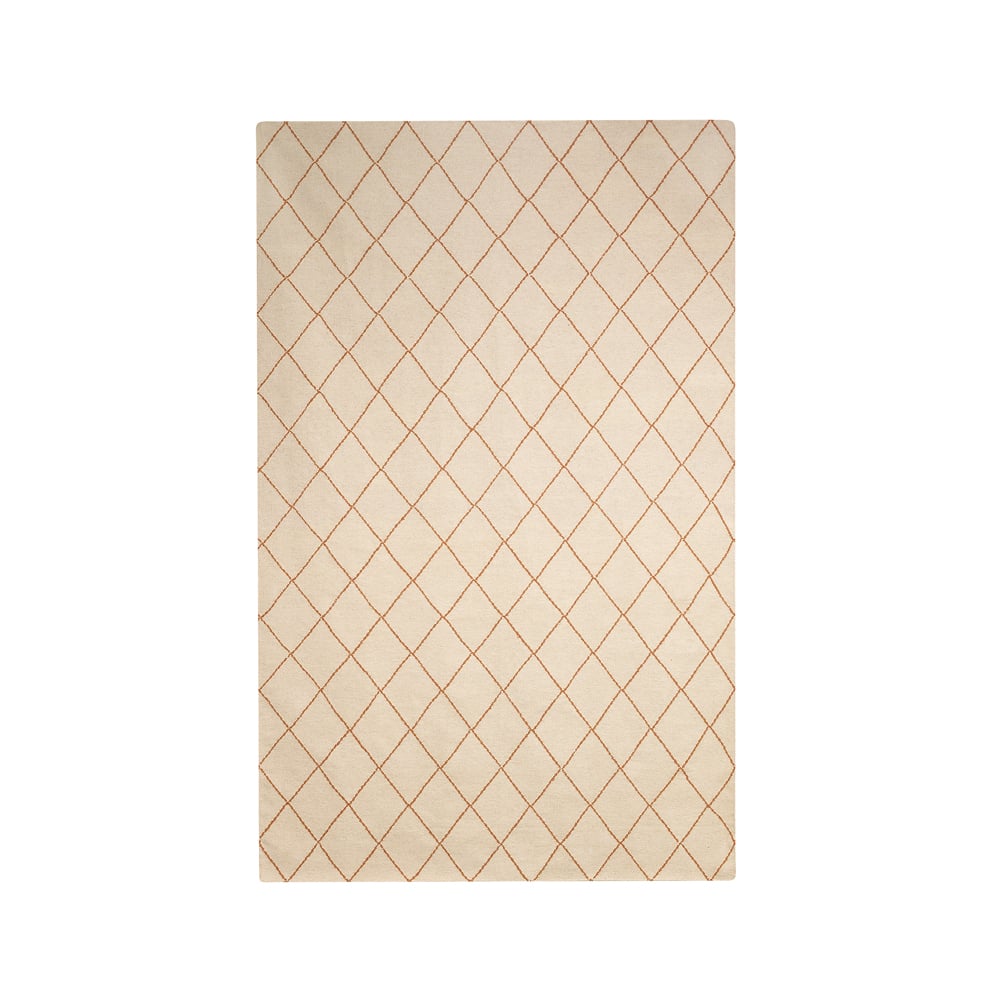 Chhatwal & Jonsson Diamond Rug Off white/orange, 230x336 cm