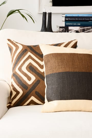 Gujarat pillowcase 50x50 cm - Dark Brown-Taupe - Chhatwal & Jonsson