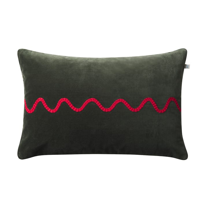 Natu cushion cover 40x60 cm - Forest green-red - Chhatwal & Jonsson