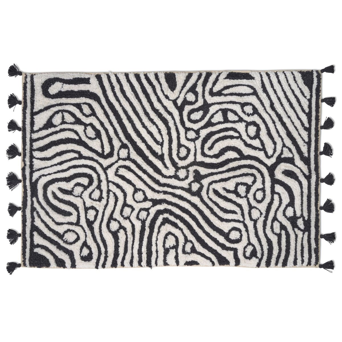 Classic Collection Maze bathroom mat 60x90 cm Black-white