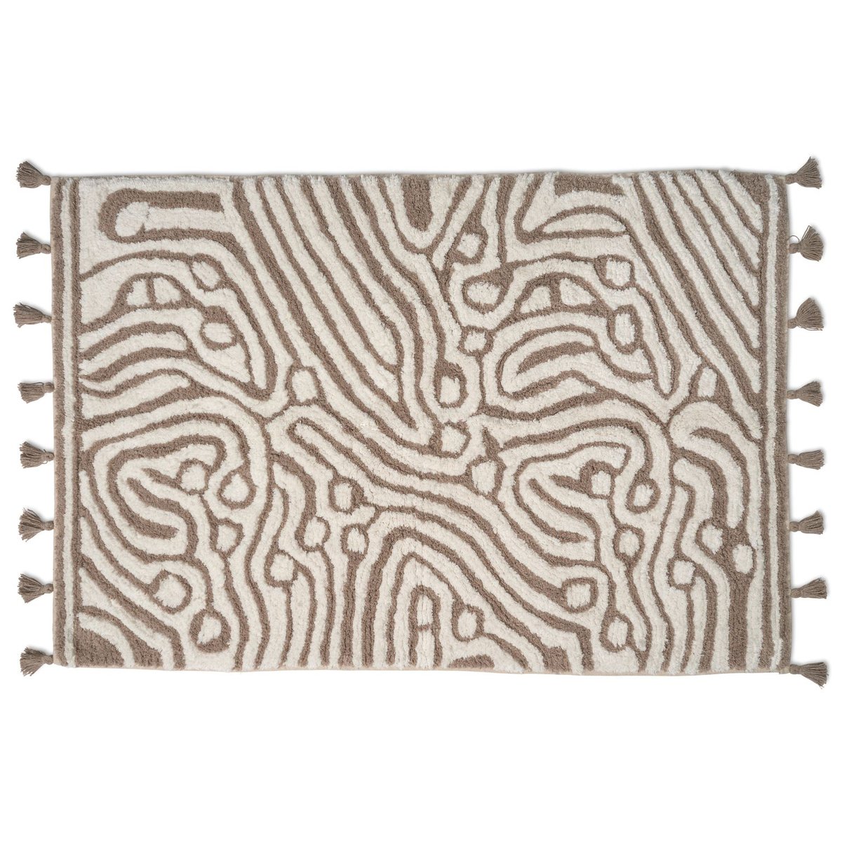 Classic Collection Maze bathroom mat 60x90 cm Simply taupe-white