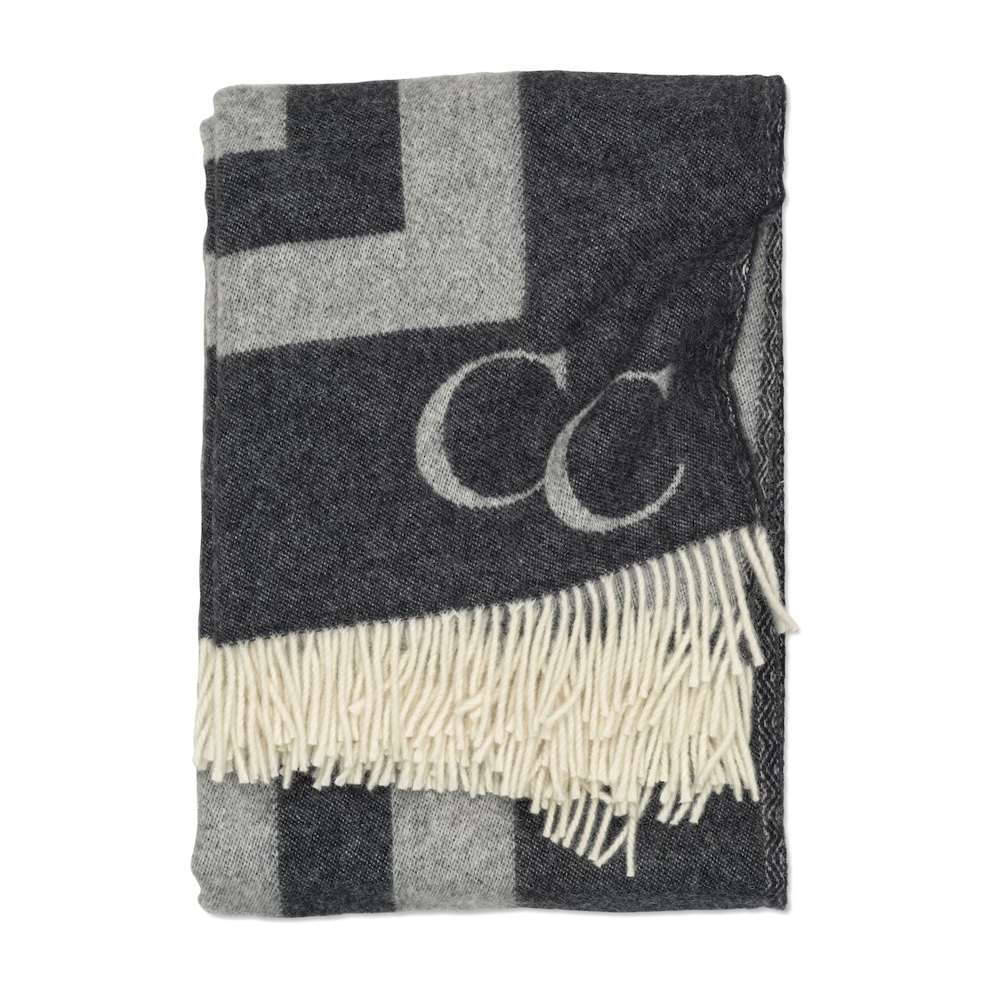 Classic Collection Monogram wool throw 130x200 cm black