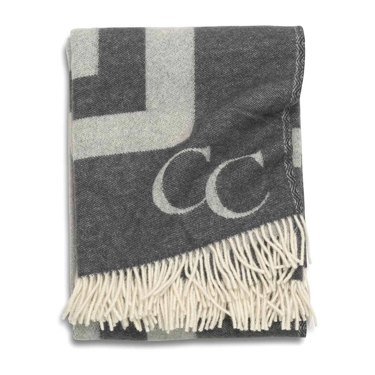 Classic Collection Monogram wool throw 130x200 cm iron gate