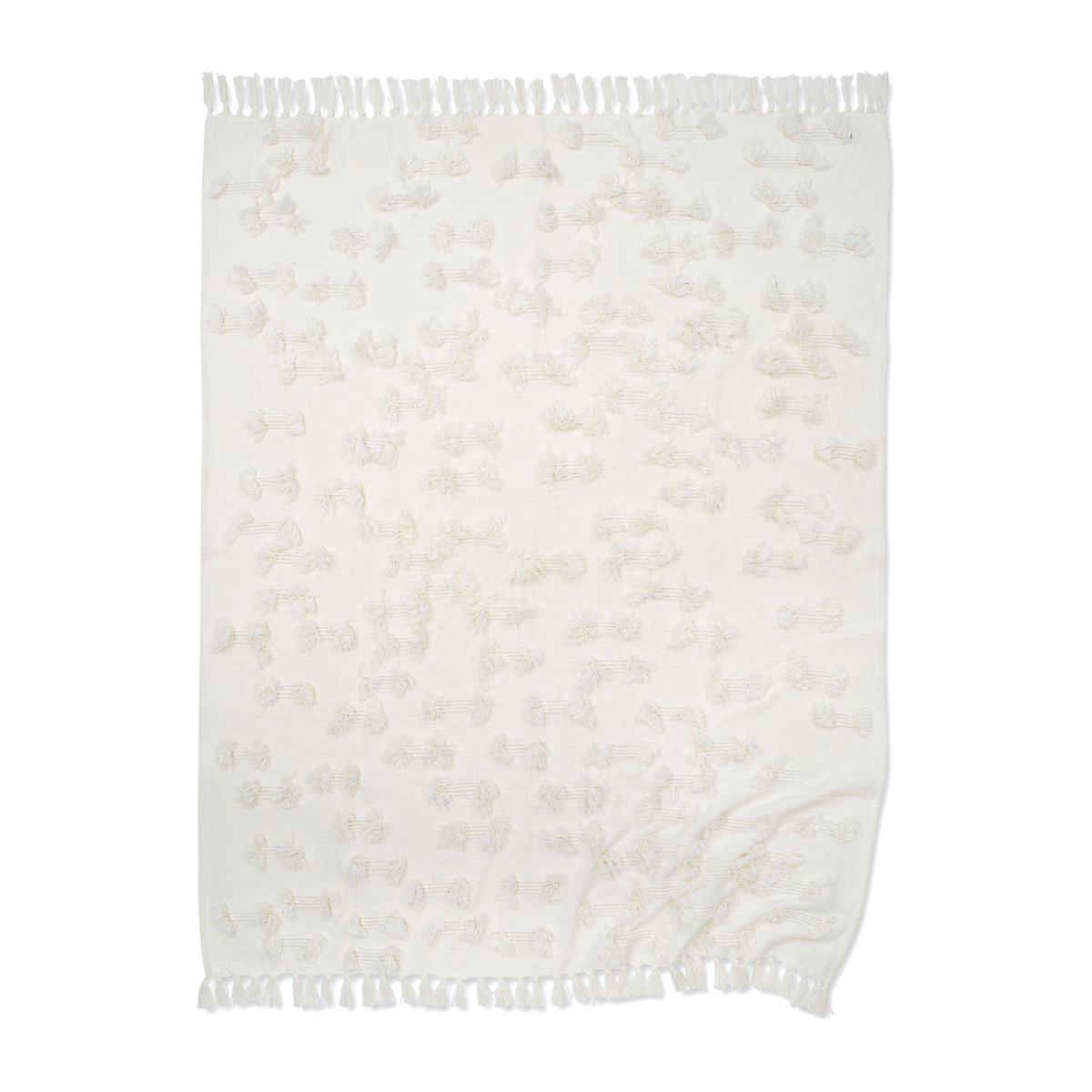 Classic Collection Rope cotton throw 130x170 cm White