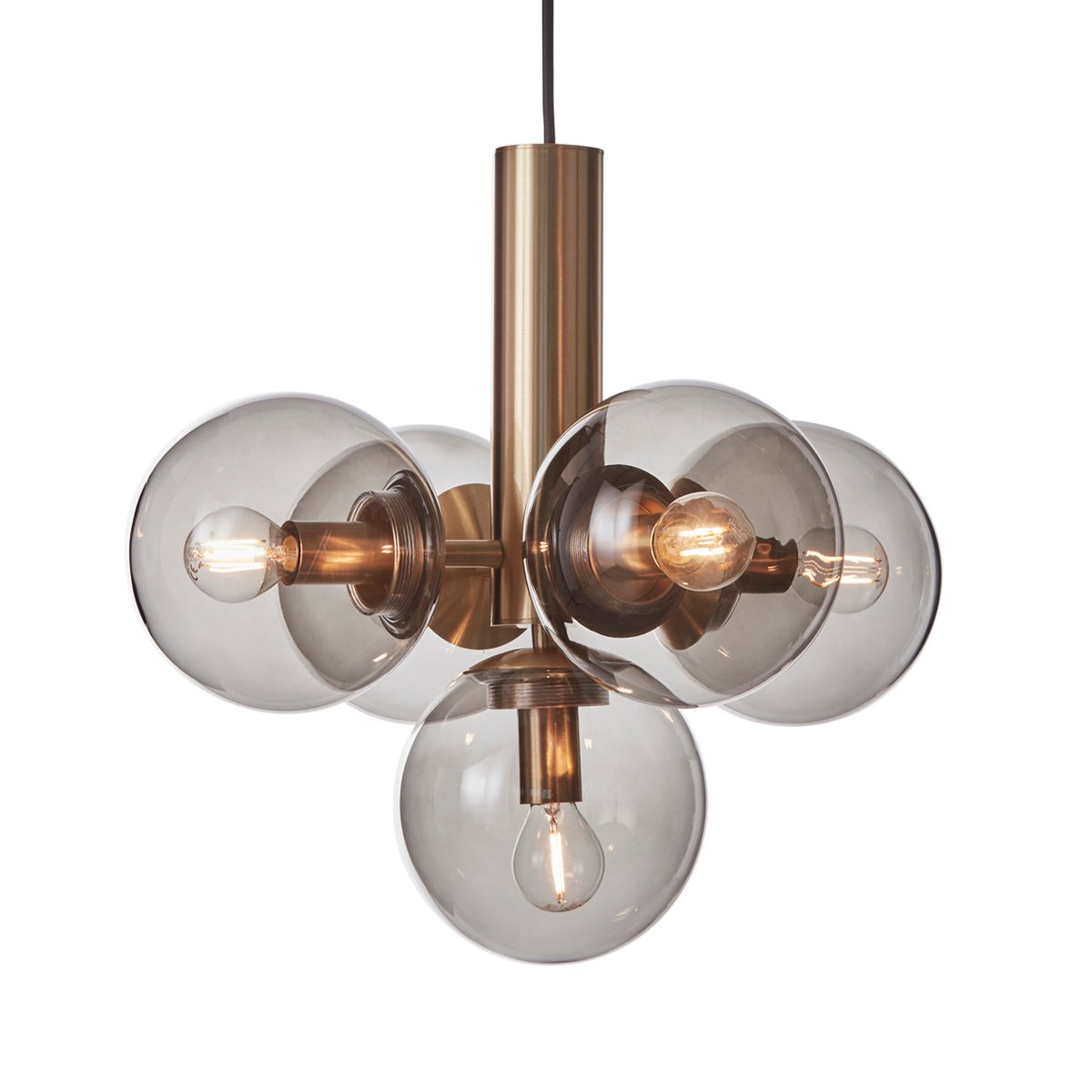 CO Bankeryd Avenue 43 ceiling lamp Brass smoke-coloured glass