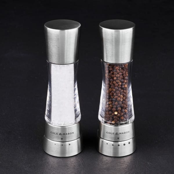 Cole & Mason Derwent salt and pepper grinder set 19 cm - Silver - Cole & Mason