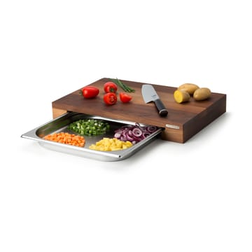 Cutting board walnut with 1 tray - 27x39 cm - Continenta