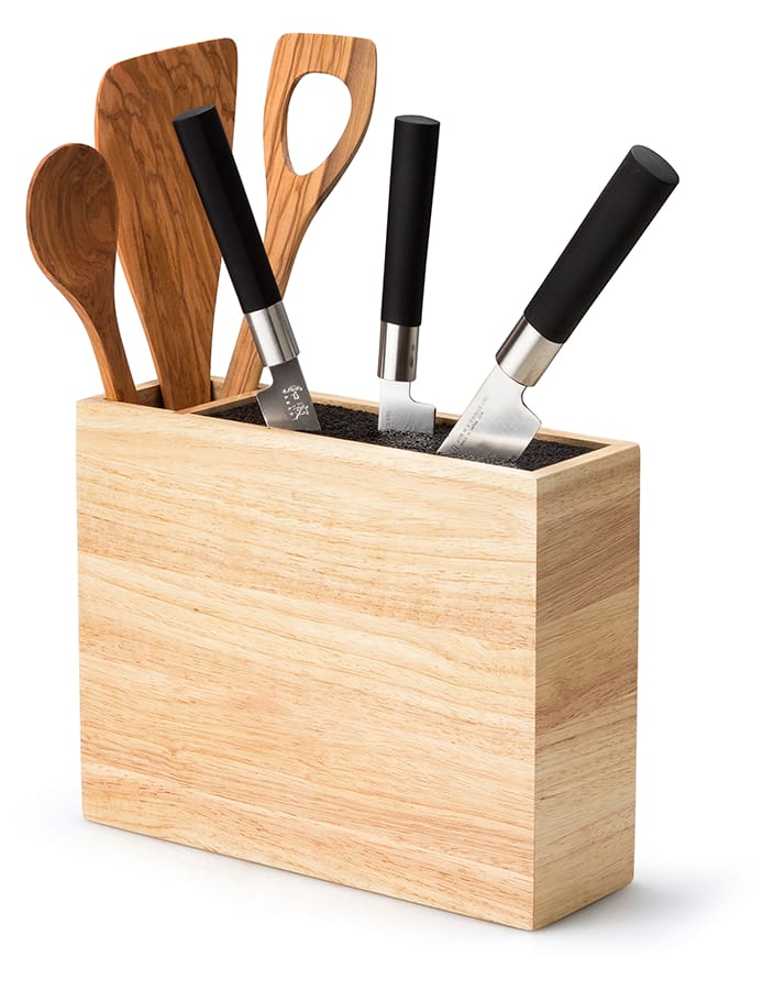 Knife Holder Box with Utensil Compartment - 21x9 cm - Continenta