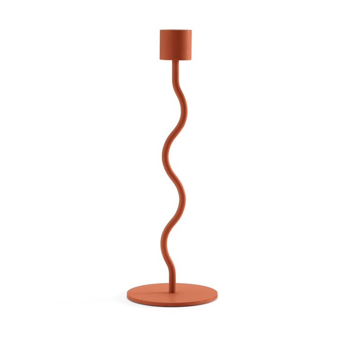 Curved candle holder 23 cm - Brick red - Cooee Design