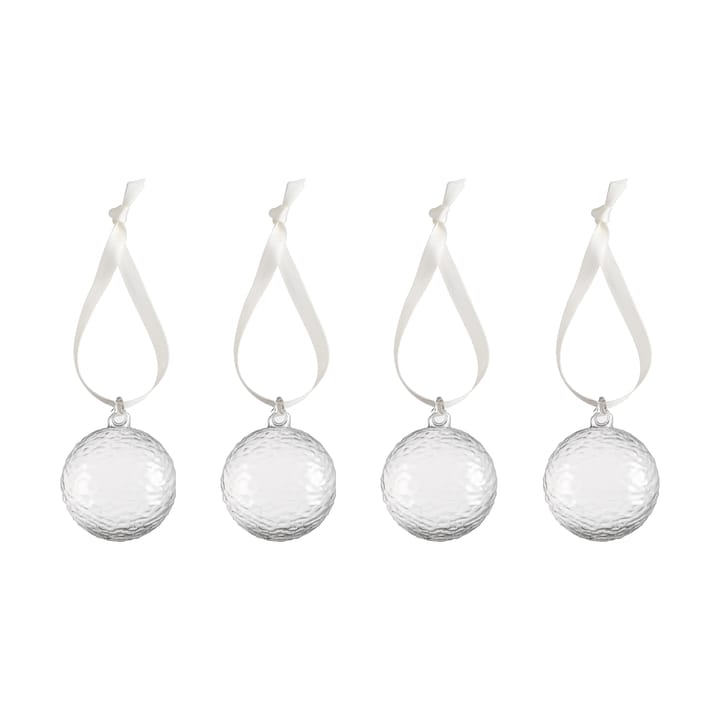 Gry Marble Christmas bauble Ø5 cm 4-pack - Clear - Cooee Design