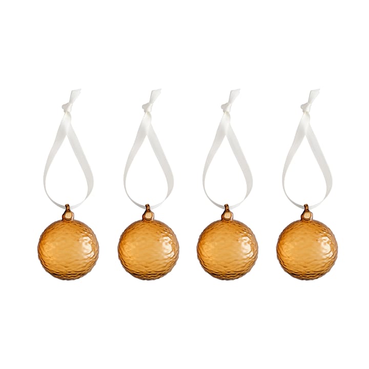 Gry Marble Christmas bauble Ø5 cm 4-pack, Cognac Cooee Design