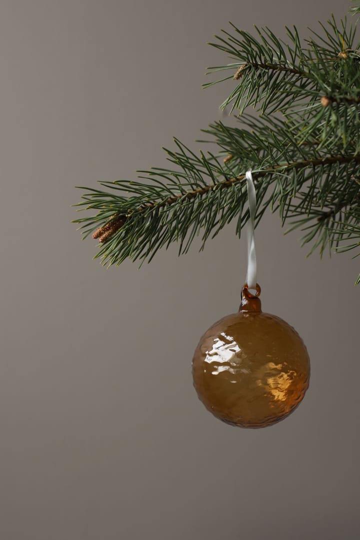 Gry Marble Christmas bauble Ø5 cm 4-pack, Cognac Cooee Design