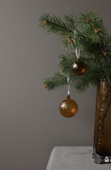 Gry Marble Christmas bauble Ø5 cm 4-pack - Cognac - Cooee Design