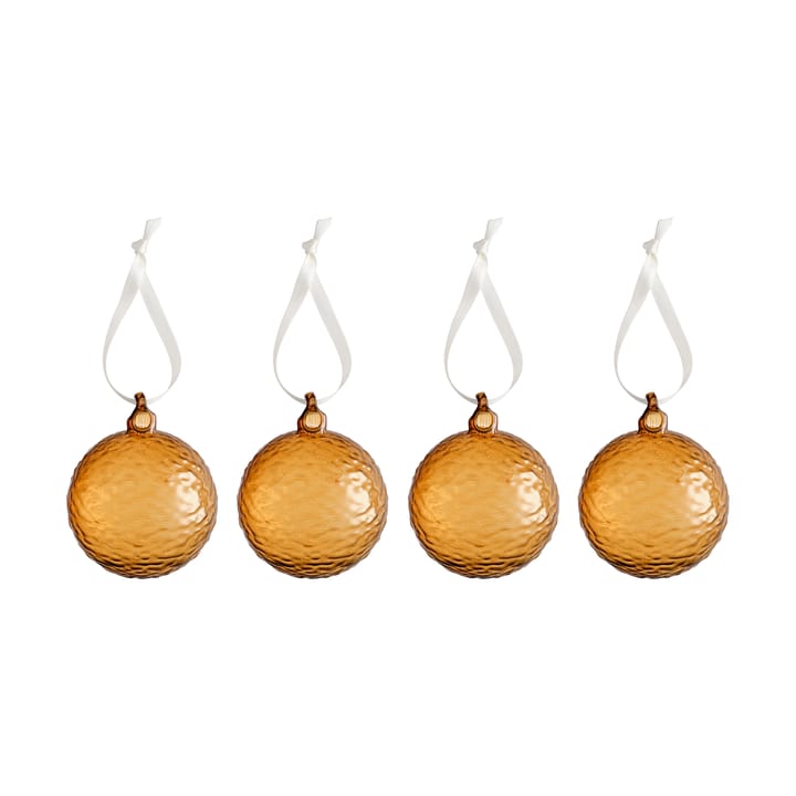 Gry Marble Christmas bauble Ø5 cm 4-pack, Cognac Cooee Design