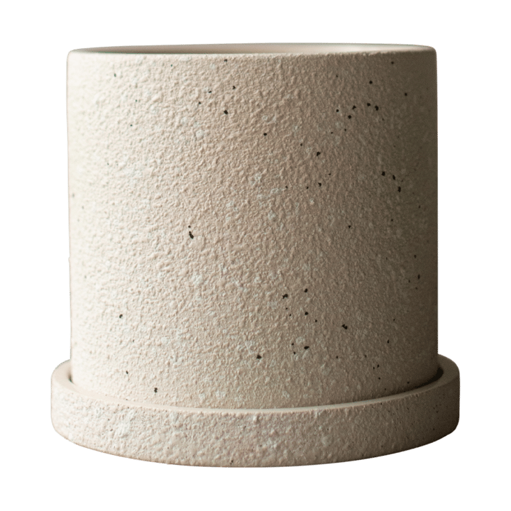 Grow flower pot Ø13 cm with saucer - Creme structure - DBKD