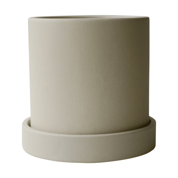 Grow pot Ø10 cm with saucer - Sandy creme - DBKD