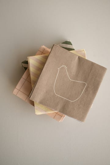 Happy hen paper napkin 33x33 cm 20-pack - Brown - DBKD