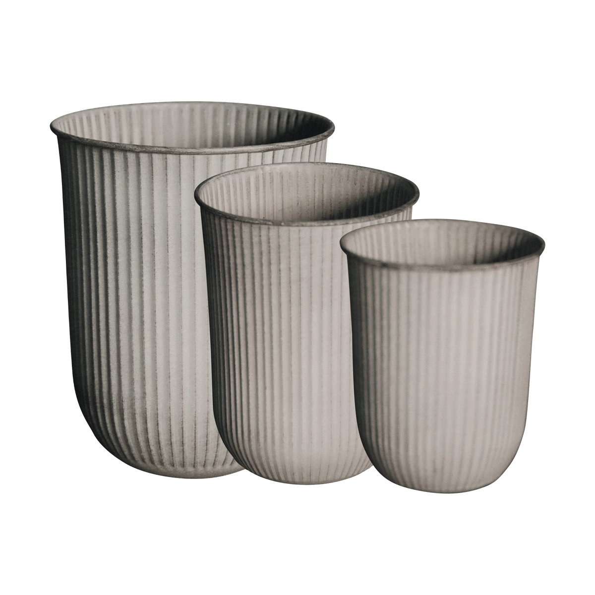 DBKD Out stripe flower pot 3-pack Beige