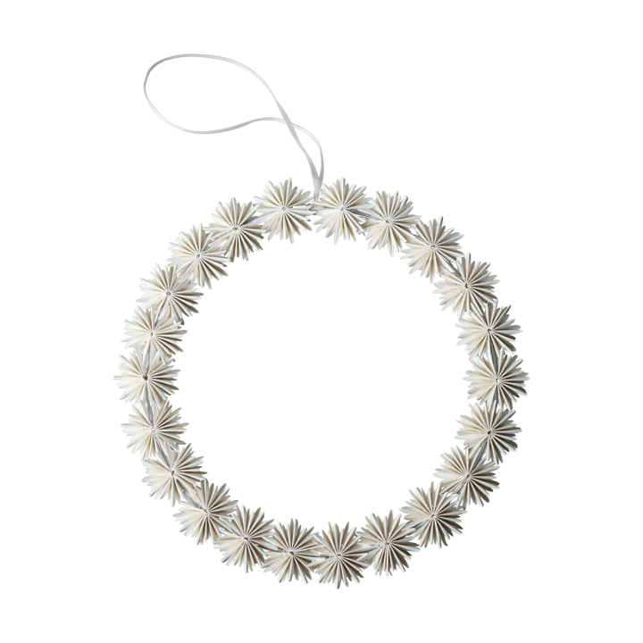 Paper flake wreath Christmas decoration - White - DBKD