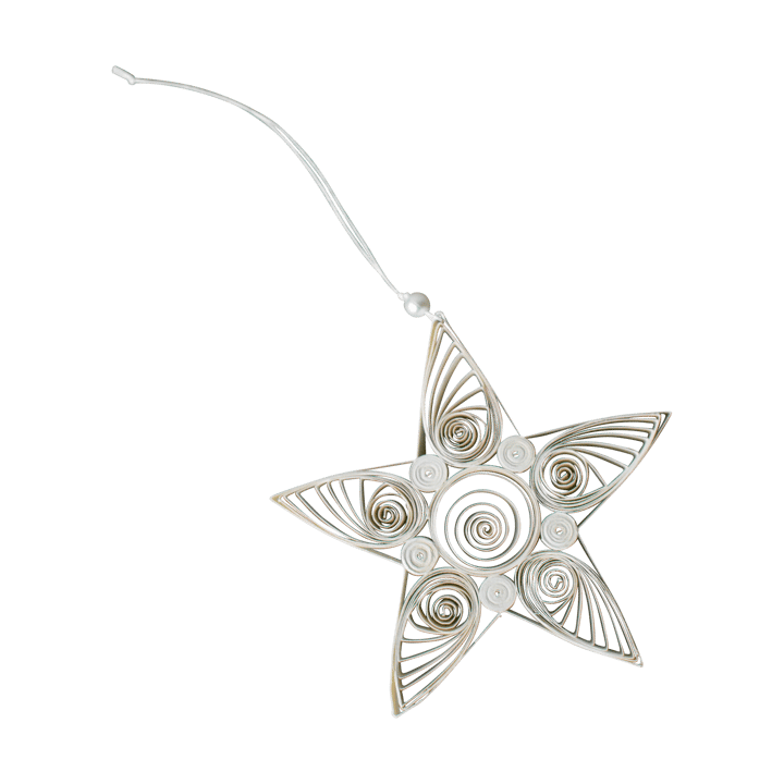 Paper star Christmas decoration 10.5 cm - White - DBKD