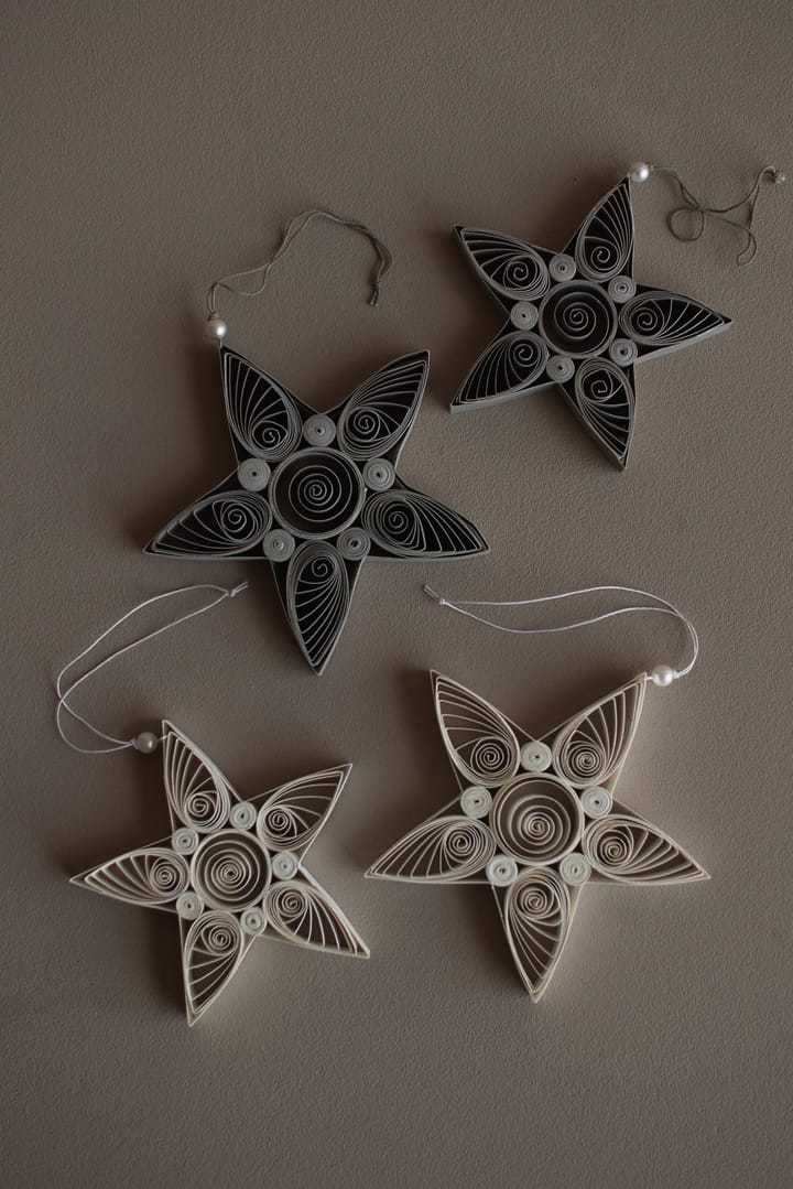 Paper star Christmas decoration 10.5 cm - White - DBKD