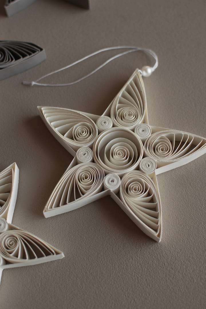 Paper star Christmas decoration 10.5 cm - White - DBKD