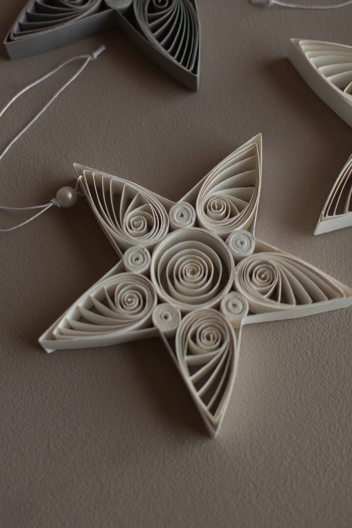 Paper star Christmas decoration 10.5 cm - White - DBKD