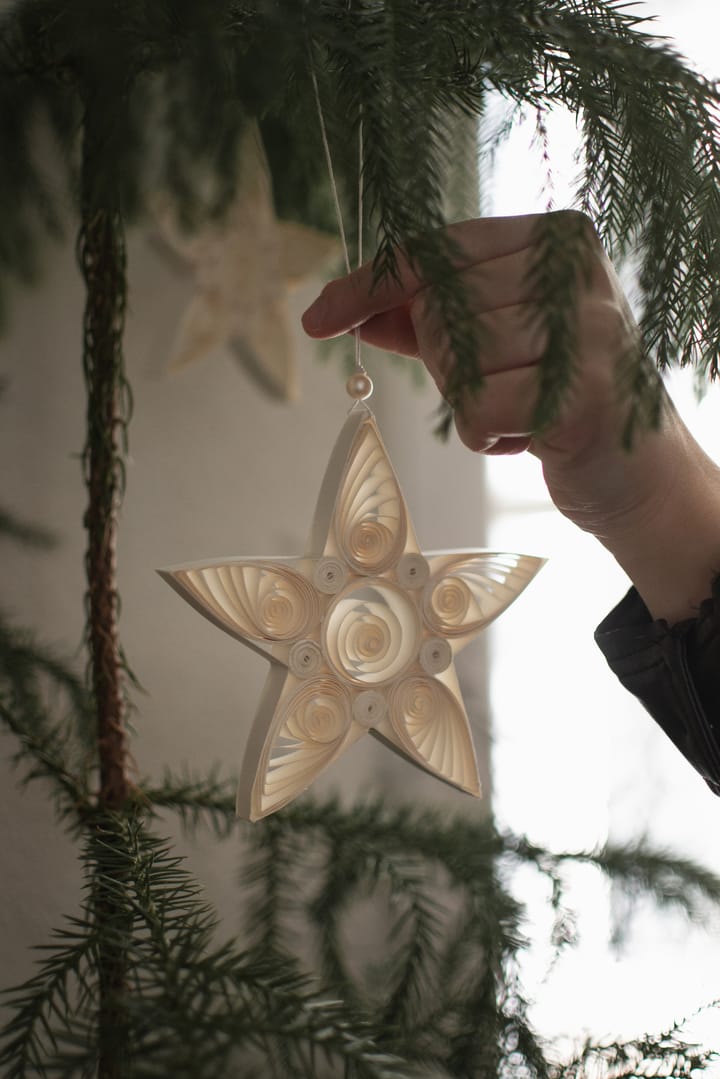 Paper star Christmas decoration 10.5 cm - White - DBKD