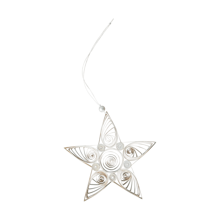 Paper star Christmas decoration 13 cm - White - DBKD