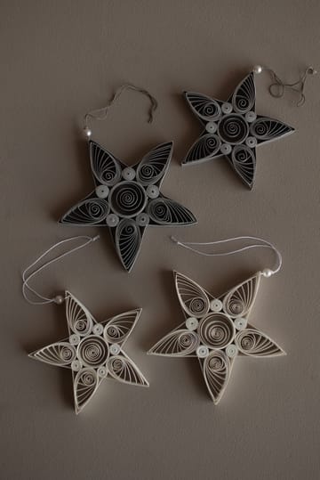 Paper star Christmas decoration 13 cm - White - DBKD