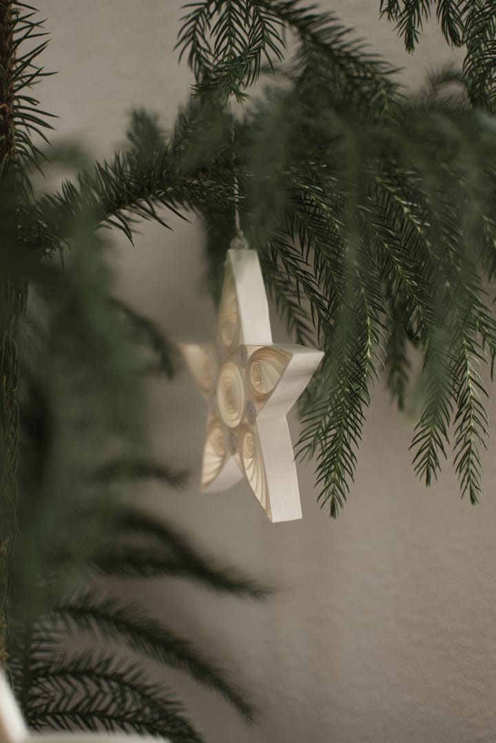 Paper star Christmas decoration 13 cm - White - DBKD