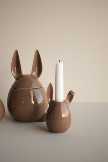 Rabbit candlestick 13 cm - Shiny nougat - DBKD