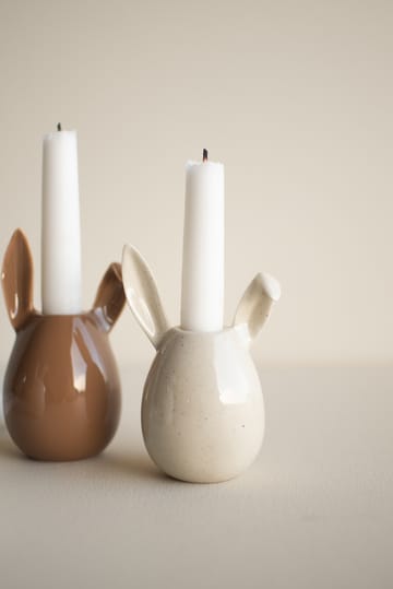 Rabbit candlestick 13 cm - Vanilla - DBKD