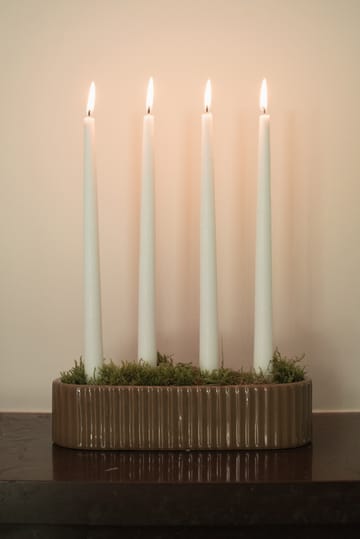 Stripe candle holder 30 cm - Shiny nougat - DBKD