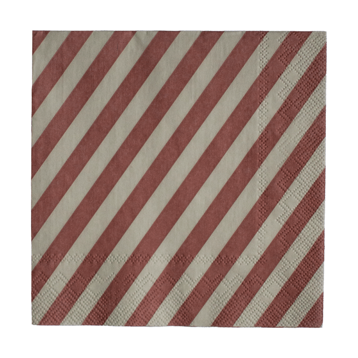 Stripe paper napkin 33x33 cm 20-pack - Dark red - DBKD